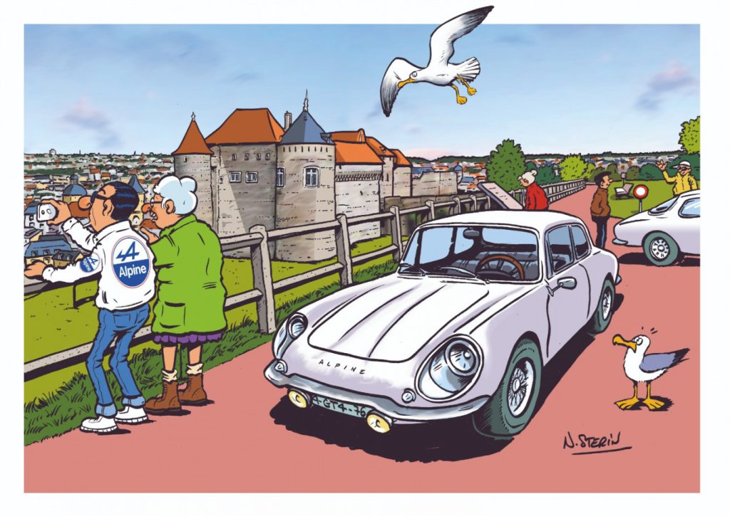 Carte Postale - Voiture Alpine - Chateau de Dieppe